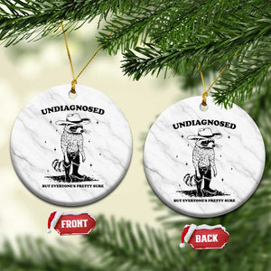 Funny Undiagnosed But Everyone's Pretty Sure Ceramic Ornament Cowboy Racoon TS11 1pc White Marble Print Your Wear