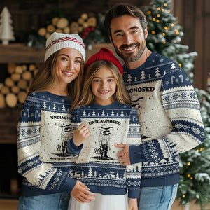 Funny Undiagnosed But Everyone's Pretty Sure Ugly Christmas Sweater Cowboy Racoon - Print Your Wear