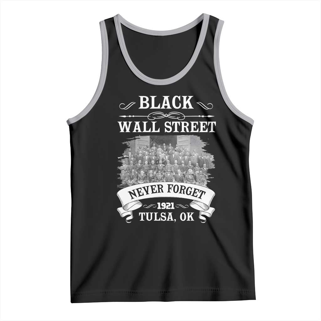 Never Forget Black Wall Street 1921 Tank Top Tulsa Oklahoma Black History Month TS11 Black Athletic Heather Print Your Wear