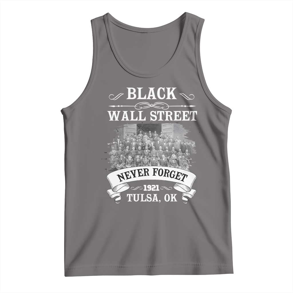 Never Forget Black Wall Street 1921 Tank Top Tulsa Oklahoma Black History Month TS11 Deep Heather Print Your Wear