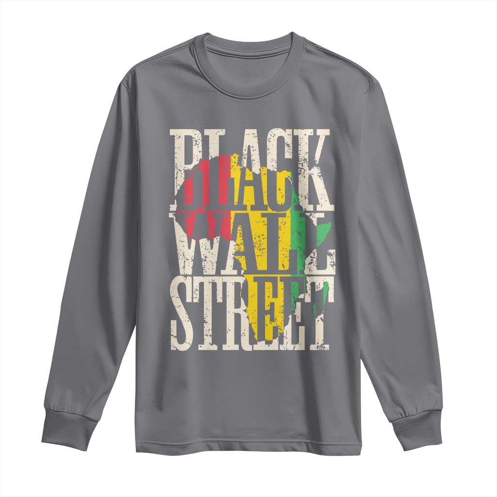 Black Wall Street Long Sleeve Shirt Tulsa Oklahoma Black History Month Africa Map TS11 Charcoal Print Your Wear