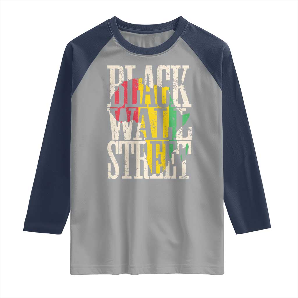 Black Wall Street Raglan Shirt Tulsa Oklahoma Black History Month Africa Map TS11 Sport Gray Navy Print Your Wear