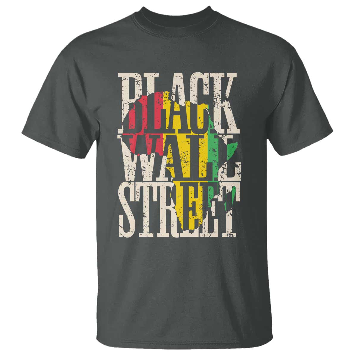 Black Wall Street T Shirt Tulsa Oklahoma Black History Month Africa Map TS11 Dark Heather Print Your Wear