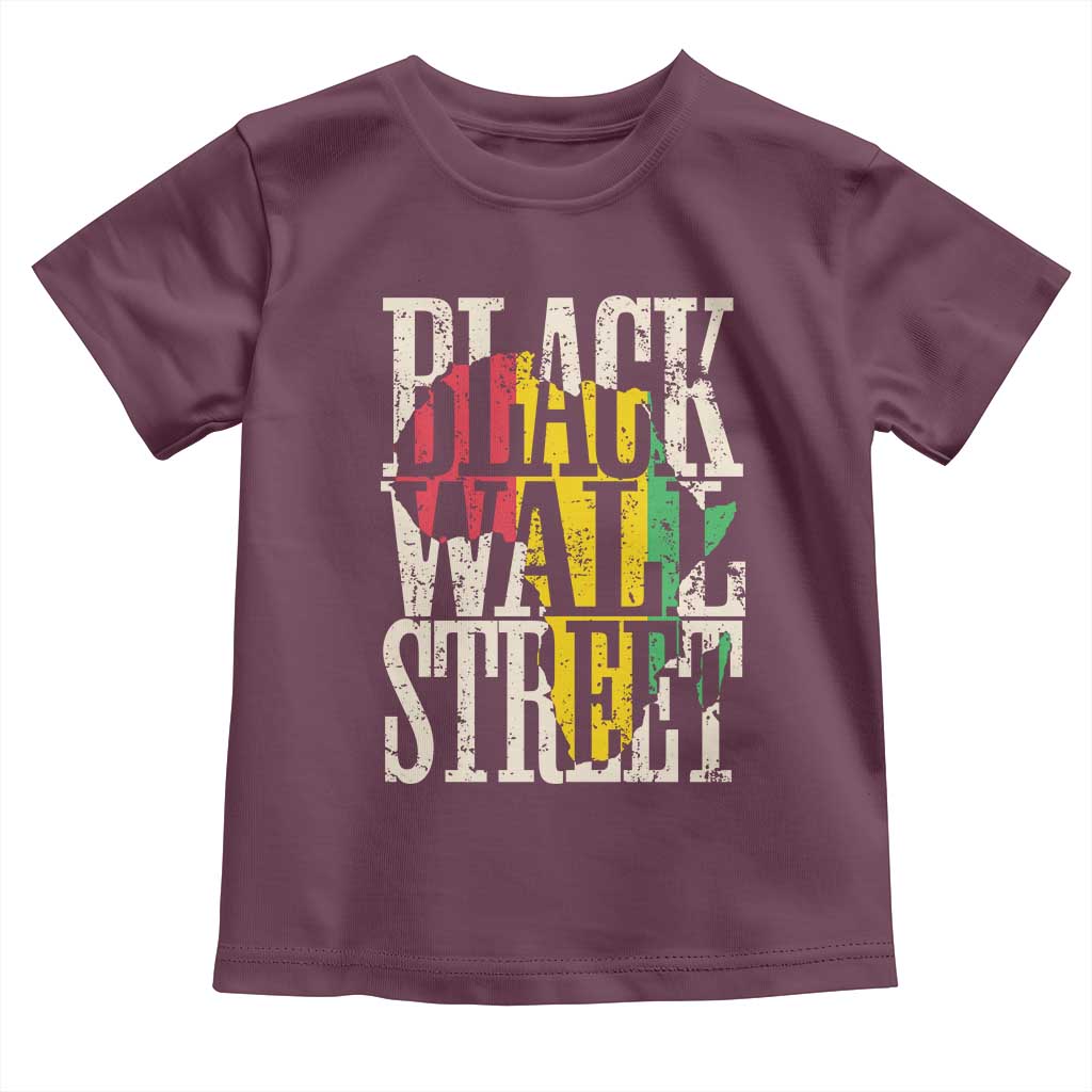 Black Wall Street Toddler T Shirt Tulsa Oklahoma Black History Month Africa Map TS11 Maroon Print Your Wear