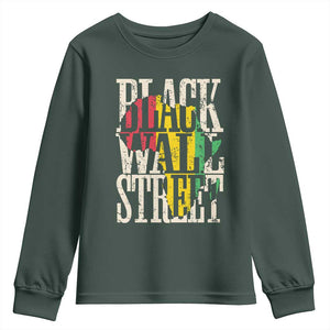 Black Wall Street Youth Sweatshirt Tulsa Oklahoma Black History Month Africa Map TS11 Dark Forest Green Print Your Wear