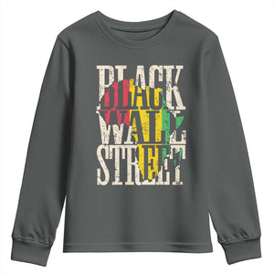 Black Wall Street Youth Sweatshirt Tulsa Oklahoma Black History Month Africa Map TS11 Dark Heather Print Your Wear