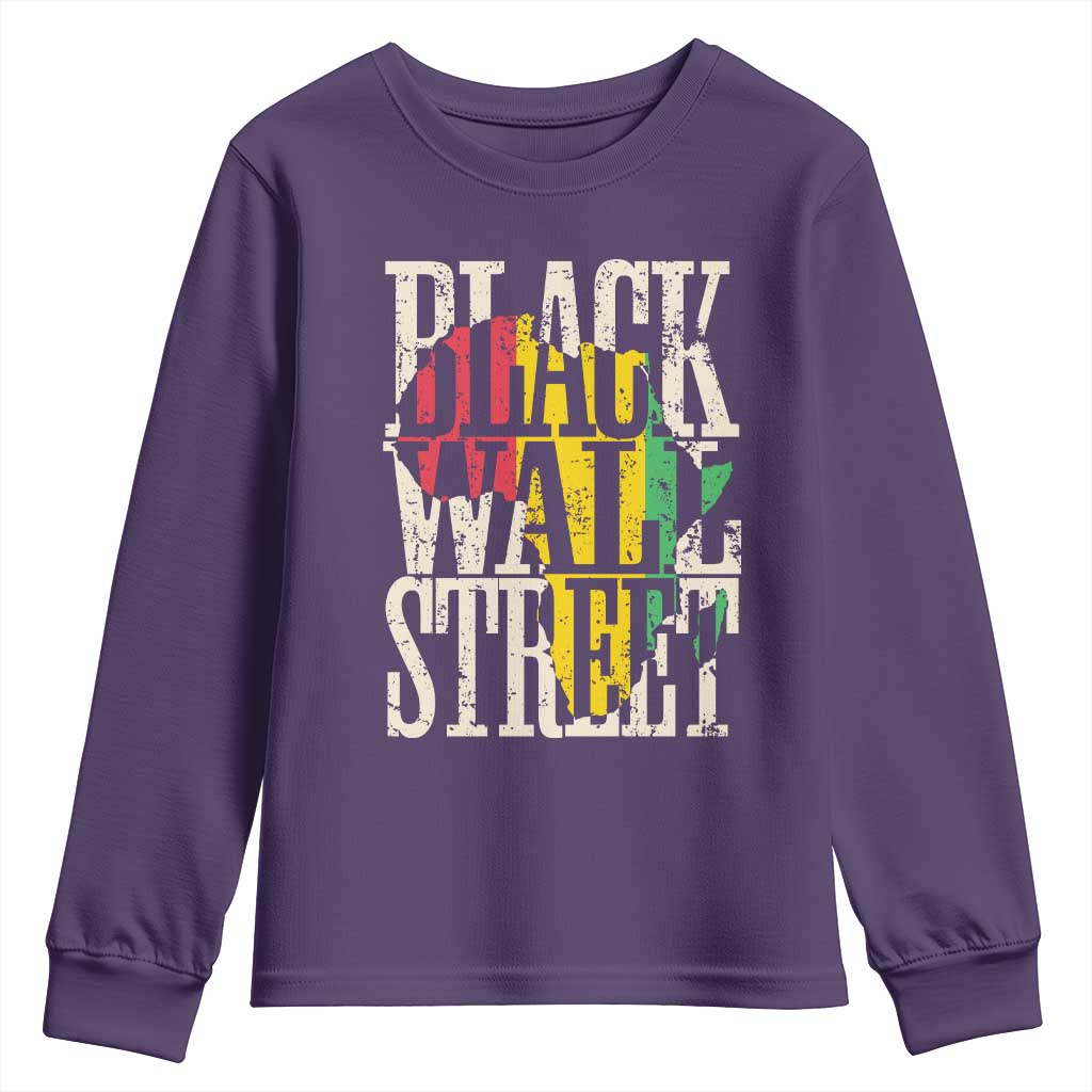 Black Wall Street Youth Sweatshirt Tulsa Oklahoma Black History Month Africa Map TS11 Purple Print Your Wear
