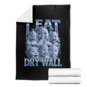 Funny AI Baby Meme Laughing Throw Blanket I Eat Dry Wall Baby Brainrot TS11 Black Print Your Wear