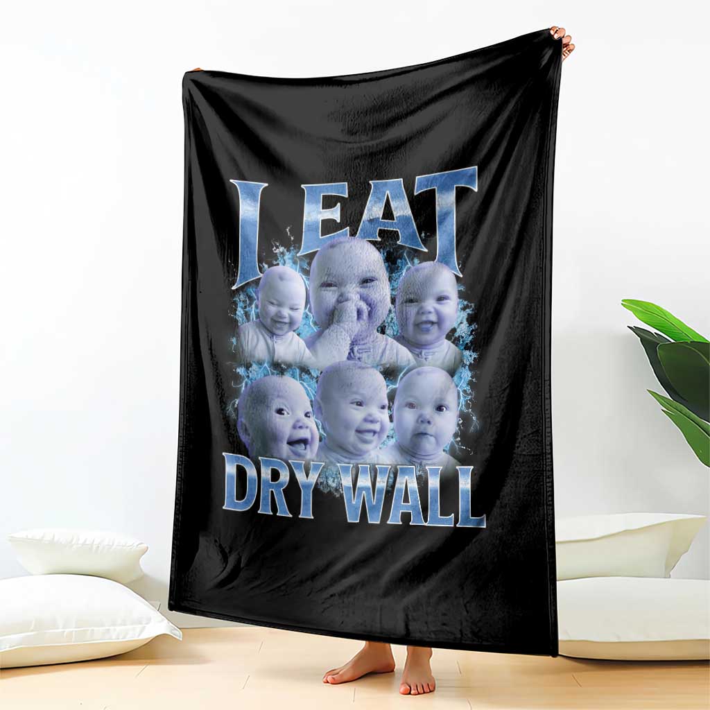 Funny AI Baby Meme Laughing Throw Blanket I Eat Dry Wall Baby Brainrot TS11 Print Your Wear