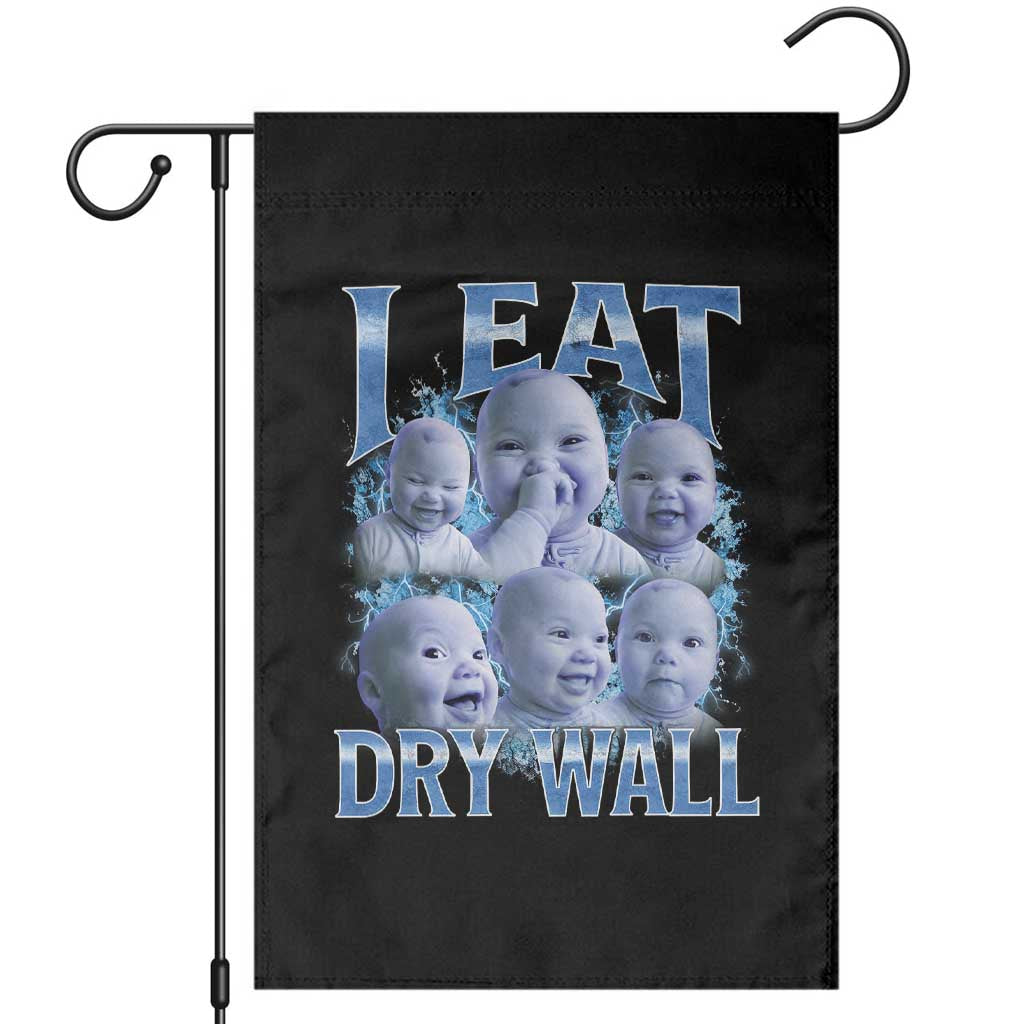 Funny AI Baby Meme Laughing Garden Flag I Eat Dry Wall Baby Brainrot TS11 Black Print Your Wear