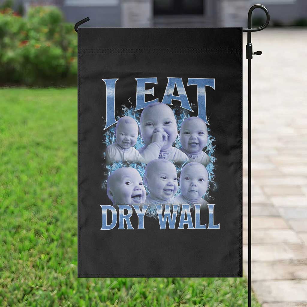 Funny AI Baby Meme Laughing Garden Flag I Eat Dry Wall Baby Brainrot TS11 Print Your Wear