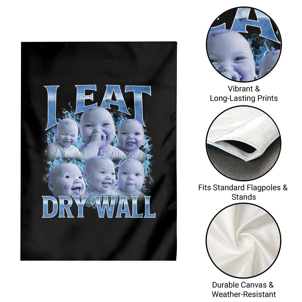 Funny AI Baby Meme Laughing Garden Flag I Eat Dry Wall Baby Brainrot TS11 Print Your Wear