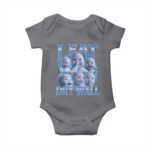 Funny AI Baby Meme Laughing Baby Onesie I Eat Dry Wall Baby Brainrot TS11 Charcoal Print Your Wear