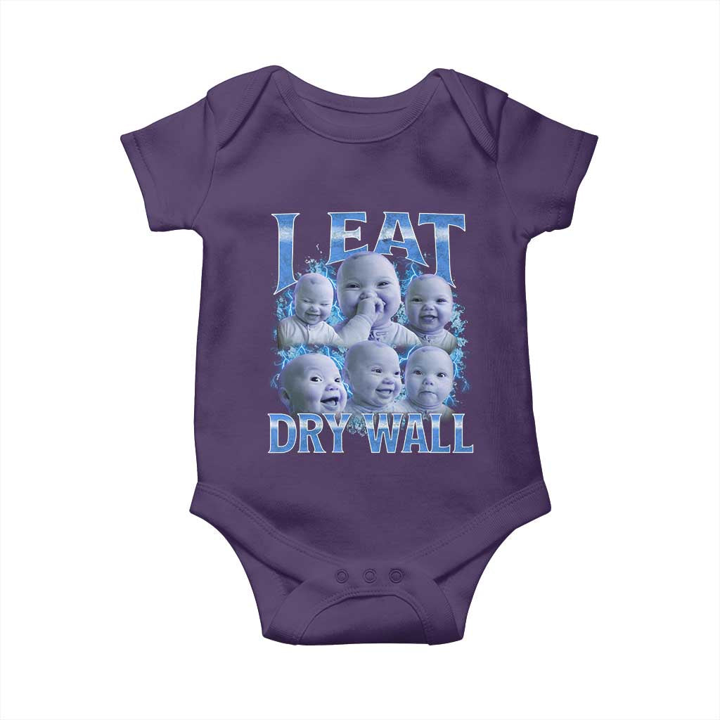 Funny AI Baby Meme Laughing Baby Onesie I Eat Dry Wall Baby Brainrot TS11 Purple Print Your Wear