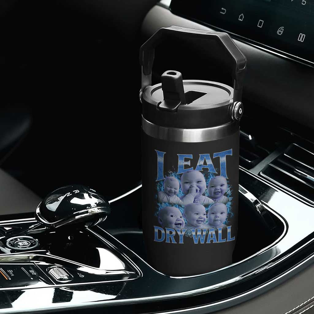 Funny AI Baby Meme Laughing Flip Straw Tumbler I Eat Dry Wall Baby Brainrot TS11 Print Your Wear
