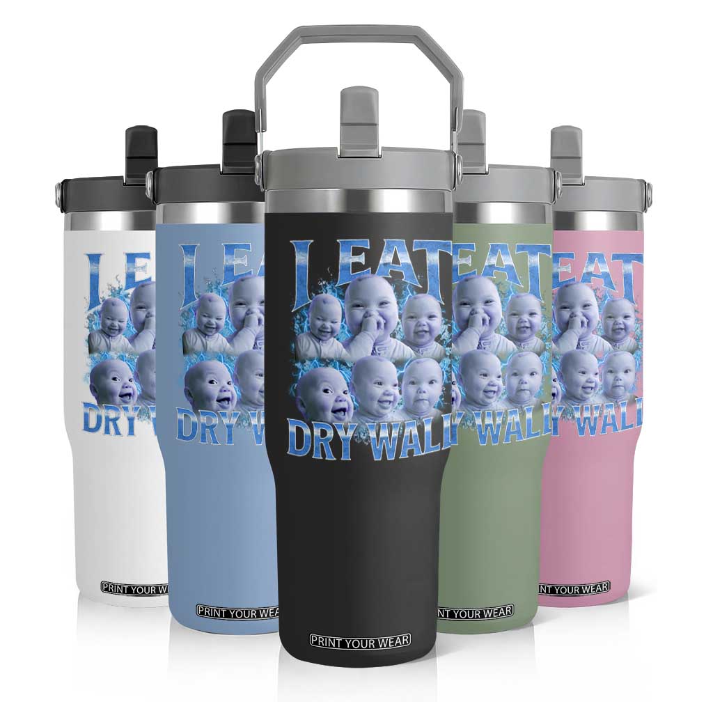 Funny AI Baby Meme Laughing Flip Straw Tumbler I Eat Dry Wall Baby Brainrot TS11 Print Your Wear