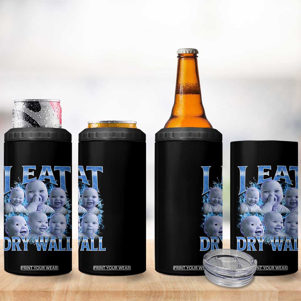 Funny AI Baby Meme Laughing 4 in 1 Can Cooler Tumbler I Eat Dry Wall Baby Brainrot TS11 Print Your Wear