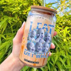 Funny AI Baby Meme Laughing Glass Can I Eat Dry Wall Baby Brainrot TS11 Black Print Your Wear