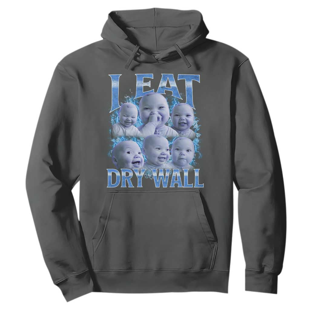 Funny AI Baby Meme Laughing Hoodie I Eat Dry Wall Baby Brainrot TS11 Dark Heather Print Your Wear