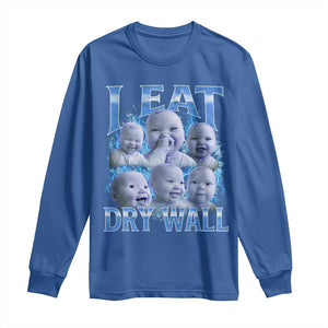 Funny AI Baby Meme Laughing Long Sleeve Shirt I Eat Dry Wall Baby Brainrot TS11 Royal Blue Print Your Wear