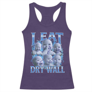 Funny AI Baby Meme Laughing Racerback Tank Top I Eat Dry Wall Baby Brainrot TS11 Purple Print Your Wear