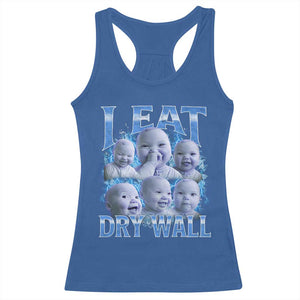 Funny AI Baby Meme Laughing Racerback Tank Top I Eat Dry Wall Baby Brainrot TS11 Royal Blue Print Your Wear