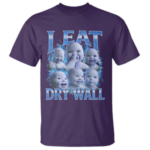 Funny AI Baby Meme Laughing T Shirt I Eat Dry Wall Baby Brainrot TS11 Purple Print Your Wear