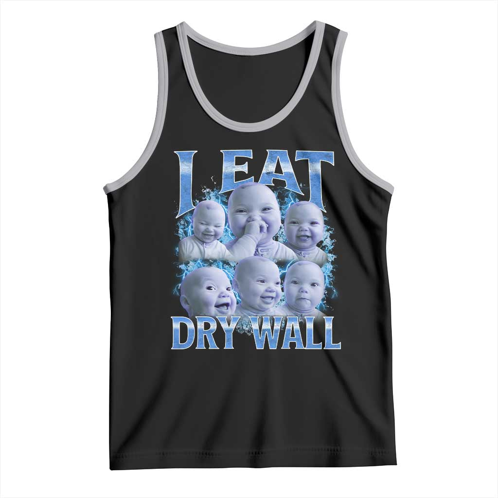 Funny AI Baby Meme Laughing Tank Top I Eat Dry Wall Baby Brainrot TS11 Black Athletic Heather Print Your Wear