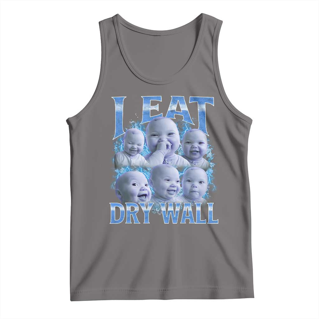 Funny AI Baby Meme Laughing Tank Top I Eat Dry Wall Baby Brainrot TS11 Deep Heather Print Your Wear