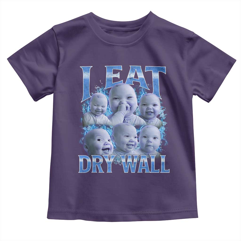 Funny AI Baby Meme Laughing Toddler T Shirt I Eat Dry Wall Baby Brainrot TS11 Purple Print Your Wear
