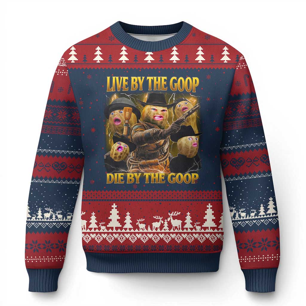 Funny Live By The Goop Die By The Goop Ugly Christmas Sweater TS11 Navy Red Print Your Wear