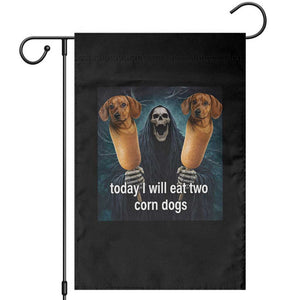 Today I Will Eat Two Corn Dogs Skeleton Meme Garden Flag TS11 Black Print Your Wear