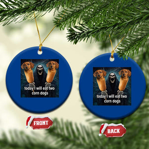 Today I Will Eat Two Corn Dogs Skeleton Meme Ceramic Ornament TS11 1pc Blue Print Your Wear