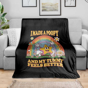 I Made A Poopy And My Tummy Feels Better Throw Blanket Funny Inappropriate Vacation Swap Adult TS11 Print Your Wear