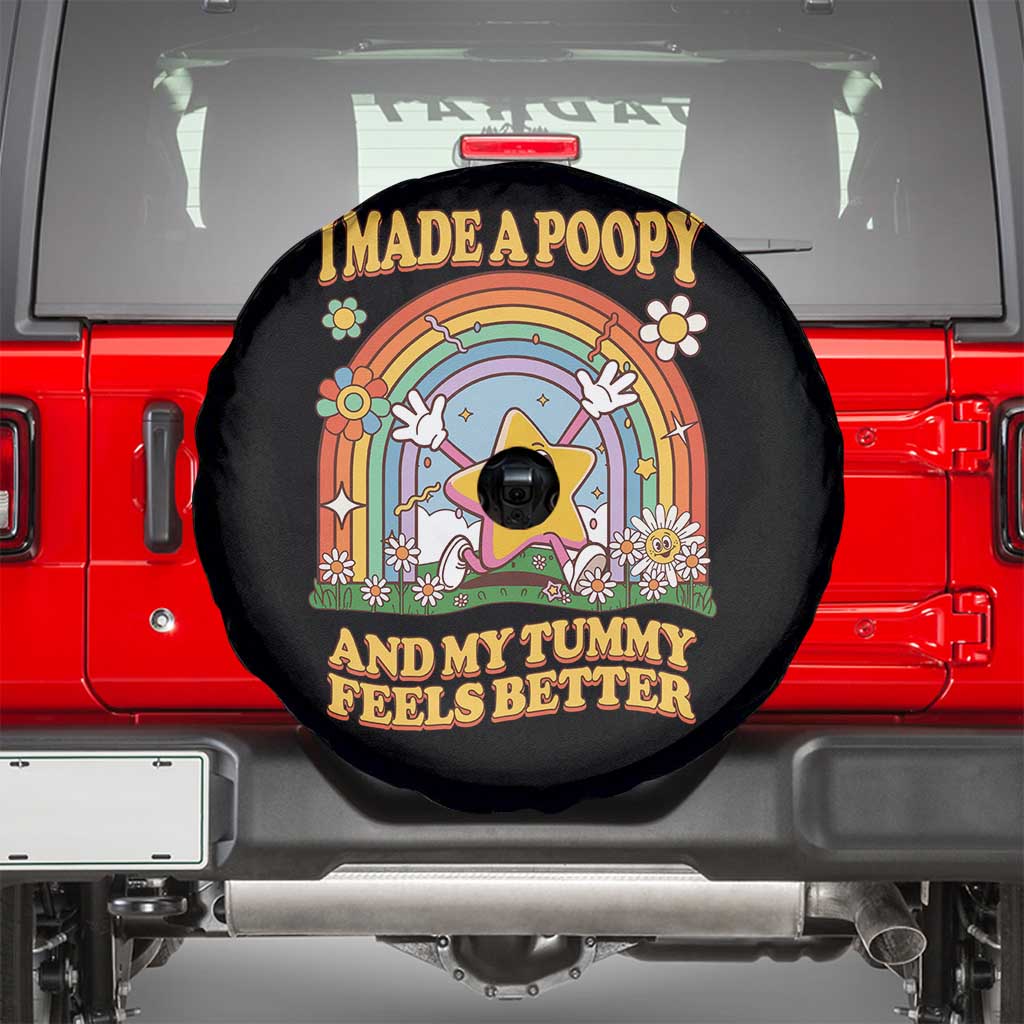 I Made A Poopy And My Tummy Feels Better Spare Tire Cover Funny Inappropriate Vacation Swap Adult TS11 Black Print Your Wear