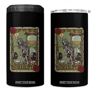 Funny Tarot Card Deadlifts Gym Workout Skeleton 4 in 1 Can Cooler Tumbler TS11 One Size: 16 oz Black Print Your Wear