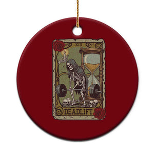 Funny Tarot Card Deadlifts Gym Workout Skeleton Ceramic Ornament TS11 1pc Red Print Your Wear
