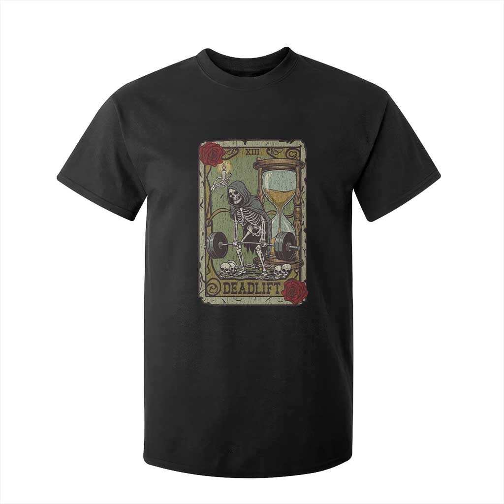 Funny Tarot Card Deadlifts Gym Workout Skeleton T Shirt For Kid TS11 Black Print Your Wear
