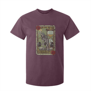 Funny Tarot Card Deadlifts Gym Workout Skeleton T Shirt For Kid TS11 Maroon Print Your Wear