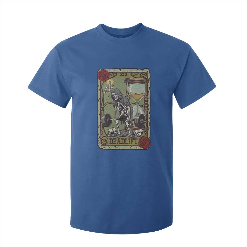 Funny Tarot Card Deadlifts Gym Workout Skeleton T Shirt For Kid TS11 Royal Blue Print Your Wear