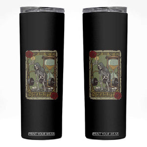 Funny Tarot Card Deadlifts Gym Workout Skeleton Skinny Tumbler TS11 Black Print Your Wear