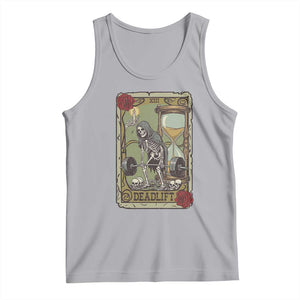 Funny Tarot Card Deadlifts Gym Workout Skeleton Tank Top TS11 Athletic Heather Print Your Wear