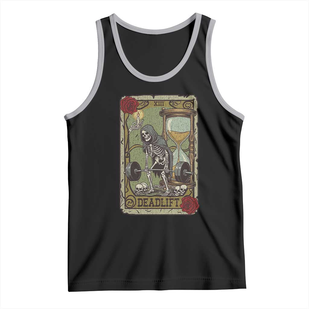 Funny Tarot Card Deadlifts Gym Workout Skeleton Tank Top TS11 Black Athletic Heather Print Your Wear