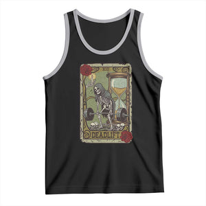 Funny Tarot Card Deadlifts Gym Workout Skeleton Tank Top TS11 Black Athletic Heather Print Your Wear