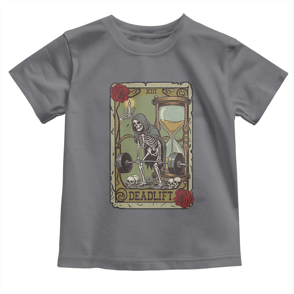 Funny Tarot Card Deadlifts Gym Workout Skeleton Toddler T Shirt TS11 Charcoal Print Your Wear