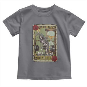 Funny Tarot Card Deadlifts Gym Workout Skeleton Toddler T Shirt TS11 Charcoal Print Your Wear