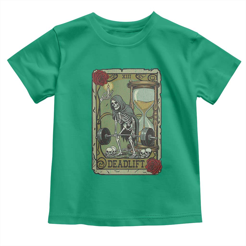 Funny Tarot Card Deadlifts Gym Workout Skeleton Toddler T Shirt TS11 Irish Green Print Your Wear