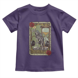 Funny Tarot Card Deadlifts Gym Workout Skeleton Toddler T Shirt TS11 Purple Print Your Wear