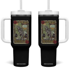 Funny Tarot Card Deadlifts Gym Workout Skeleton Tumbler With Handle TS11 One Size: 40 oz Black Print Your Wear
