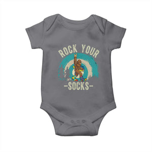 Funny Down Syndrome Awareness Bigfoot Baby Onesie Rock Your Socks TS11 Charcoal Print Your Wear